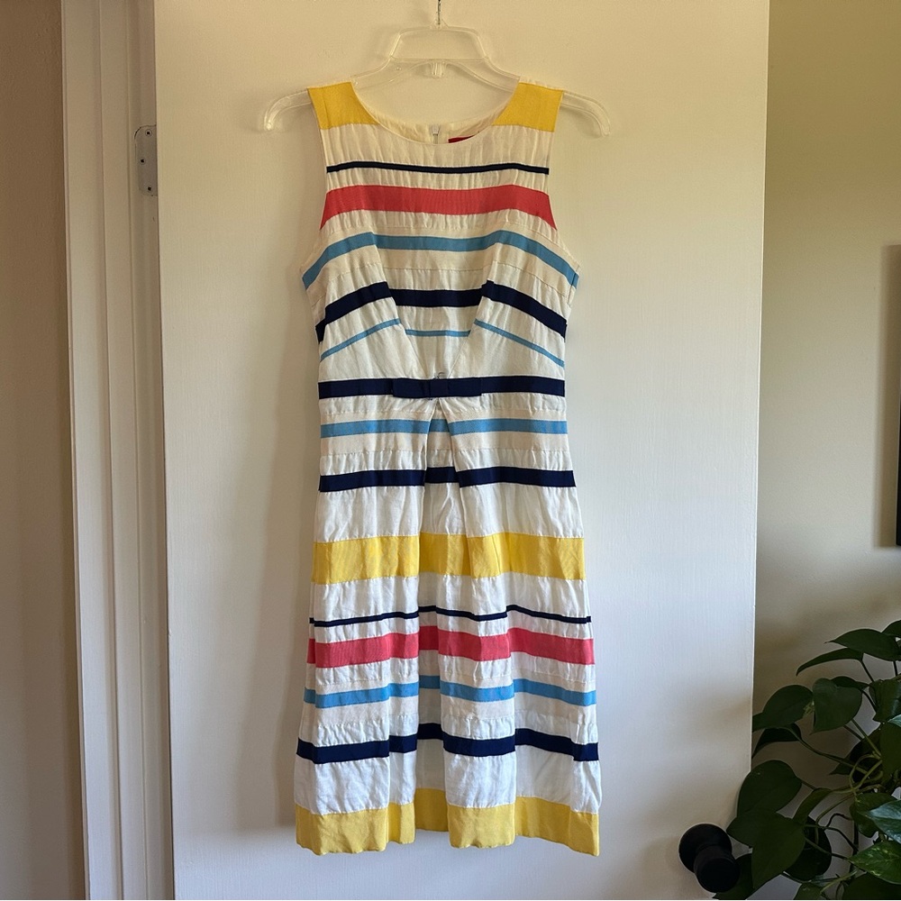 Derby ModCloth Ribbon Striped Sleeveless Dress